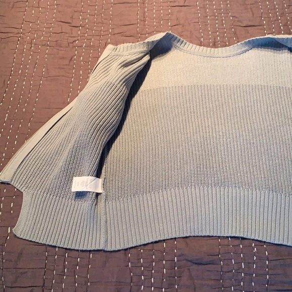 Cabi Women’s Fair Play Reversible Sweater Blue Zip Back Ribbed Crewneck size sm - Picture 6 of 8
